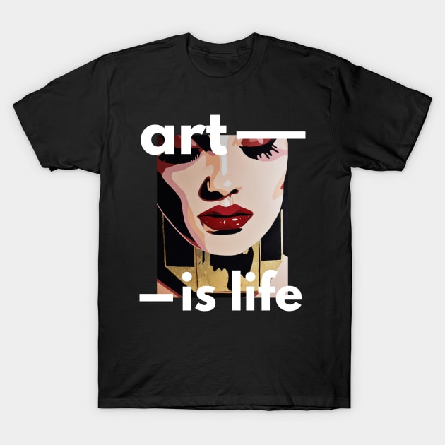 Popart golden woman style T-Shirt by PrintsHessin